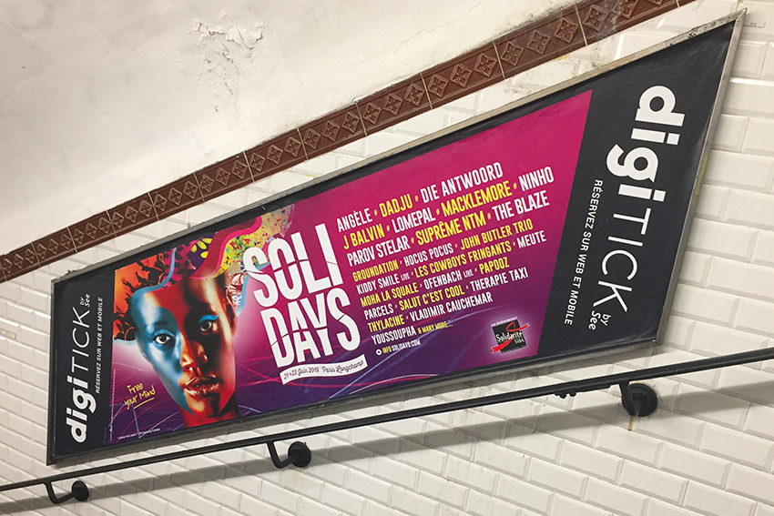 solidays 2019 - solidarite sida - affichage metro